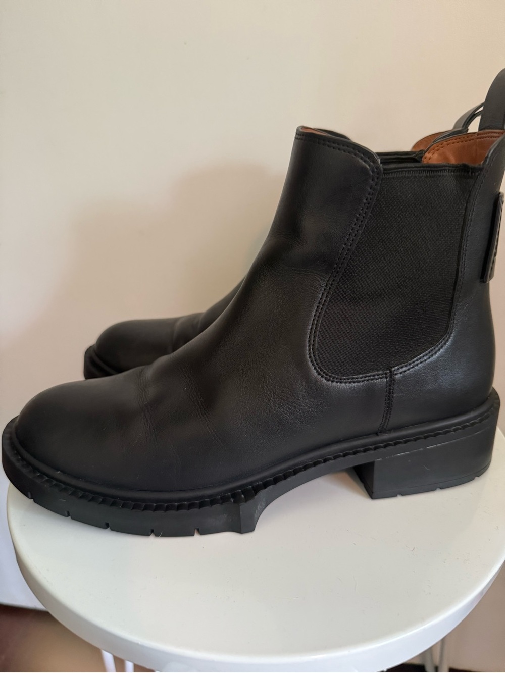 Coach Lyden Bootie. Black Leather Chelsea Ankle Boot for Women - Picture 3 of 7